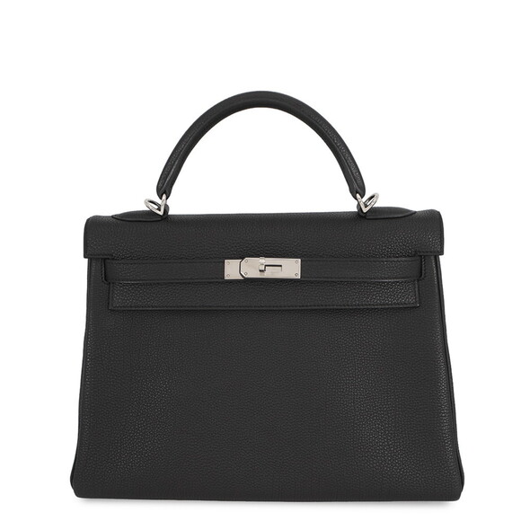 HERMES Handbags - Hermes Hermès Kelly 32 Handbag, Inner Stitching, Black/Togo, □J Stamp, 2-Way ...